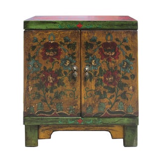 Oriental Elmwood End Table Nightstand For Sale