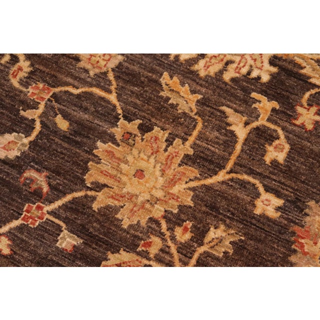 Classic Ziegler Brown Tan Hand-Knotted Wool Rug - 8'2'' X 9'11'' For Sale - Image 4 of 8