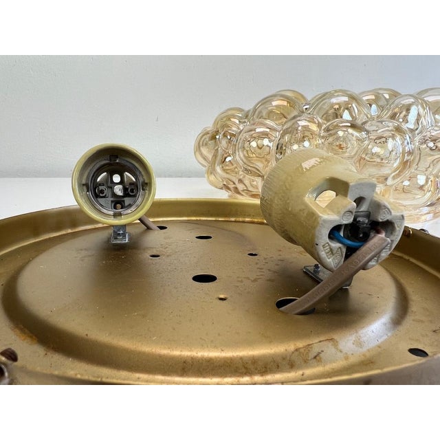 Large Bubble Flush Mount in Amber attributed to Helena Tynell for Glashütte Limburg, 1960s For Sale - Image 10 of 14