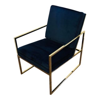 Vintage Mid Century Velvet Accent Chair For Sale
