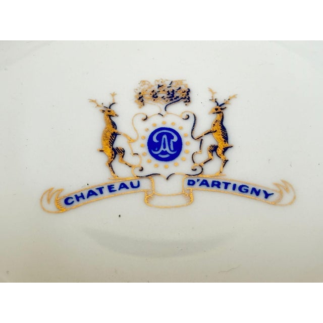 Mid 20th Century Porcelain Château D’Artigny Vide-Poche, Blue & Gilt, France, Circa 1960 For Sale - Image 5 of 10