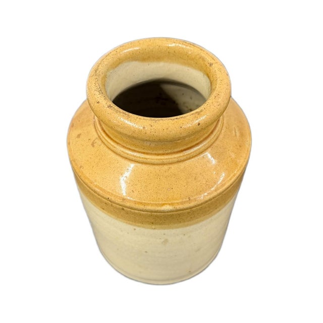 Late 19th Century Antique English Two-Tone Stoneware Crosse & Blackwell Preserve Jar by George Skey Tamworth A beautiful...