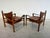 Wood Mid Century Arne Norell Sirocco Rosewood and Brown Leather Safari Chair Pair For Sale - Image 7 of 12