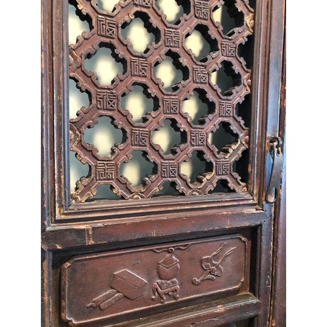 Wood Set of Four (4) Courtyard Lattice, Antique Screens C. 1800 For Sale - Image 7 of 11