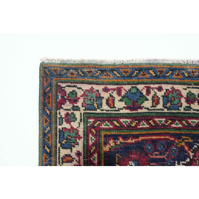 1970s Vintage Persian Handmade Wool 9x12 Red Area Rug For Sale - Image 10 of 11