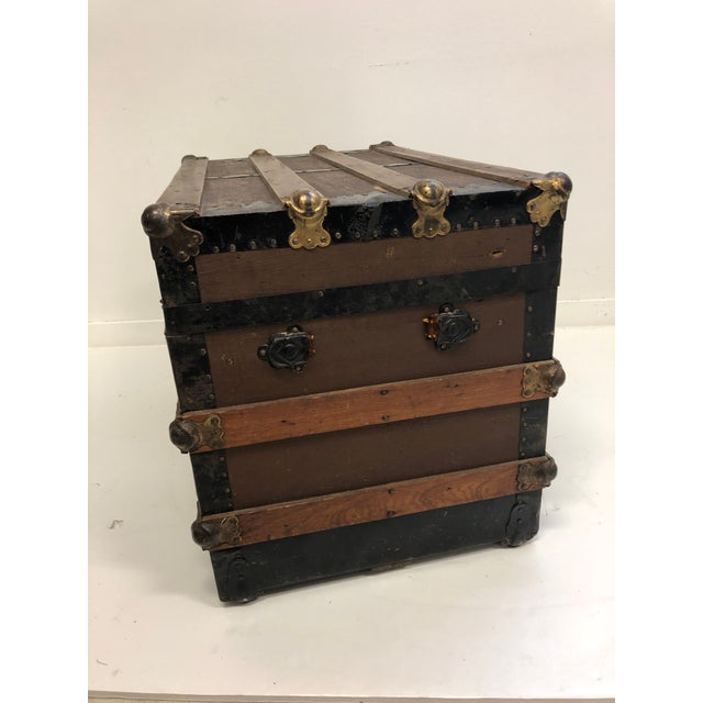 Vintage Rustic Wood Steamer Trunk Chairish