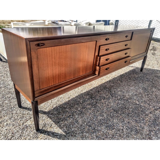 Mid-Century Modern Vintage Midi Century Ribbon Mahogany Bramin Mobler Sideboard For Sale - Image 3 of 8