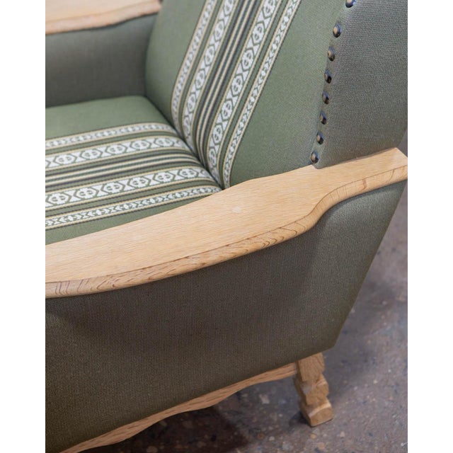 Pair of Attributed to Henning Kjærnulf Danish Oak Lounge Chairs With Ottoman, C. 1960s For Sale - Image 18 of 18