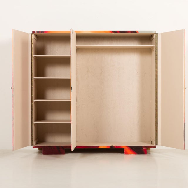 Mid-Century Hand-Painted Wardrobe in Elm, Poland, 1950s For Sale - Image 6 of 15
