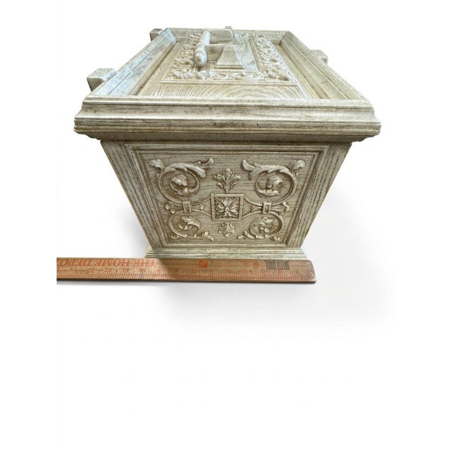 Max Klein Vintage Sewing Box Ornate Plastic Faux Wood Design 1970s For Sale - Image 4 of 6