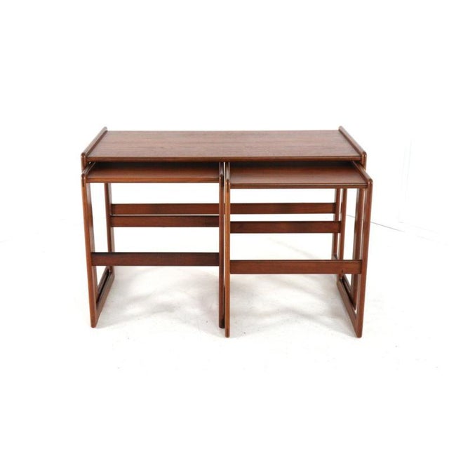 Vintage Nesting Tables by Arne Hovmand Olsen for Mogens Kold, 1960s, Set of 3 For Sale - Image 12 of 14
