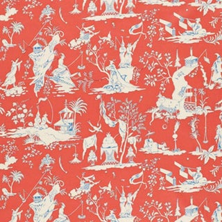 Sample - Schumacher Starry Night Fabric in Mandarin For Sale