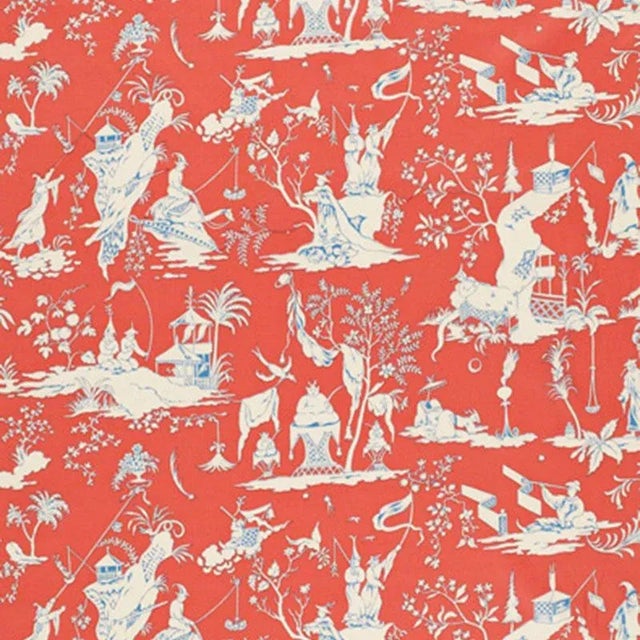 Sample - Schumacher Starry Night Fabric in Mandarin For Sale
