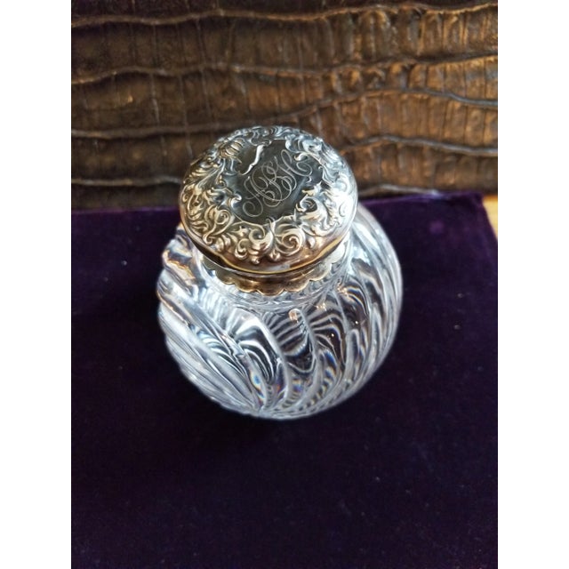 1900s Baccarat Crystal and Silver Inkwell For Sale - Image 9 of 10