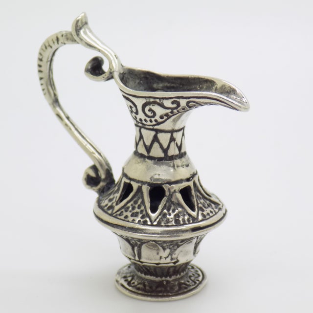 Vintage Italian Handmade Genuine Silver Elixir Bottle Caraf Figurine Miniature Sculpture, Made in Tuscany (Arezzo) For Sale - Image 6 of 12