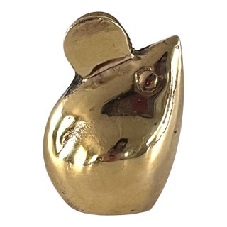 Mid Century Brass Mouse Paperweight For Sale