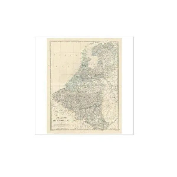 Antique Map of Belgium and the Netherlands by A.K. Johnston, 1865 For Sale - Image 4 of 5