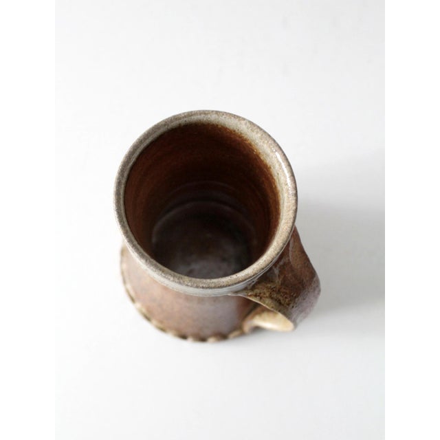 Brown Vintage Studio Pottery Mug For Sale - Image 8 of 10