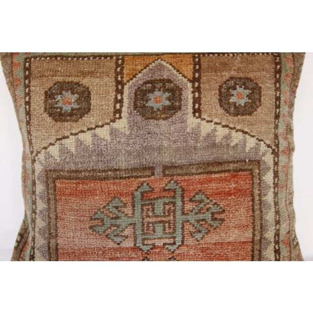 Red Contemporary Bohemian Decorative Vintage Rug Pillow Cover For Sale - Image 8 of 13