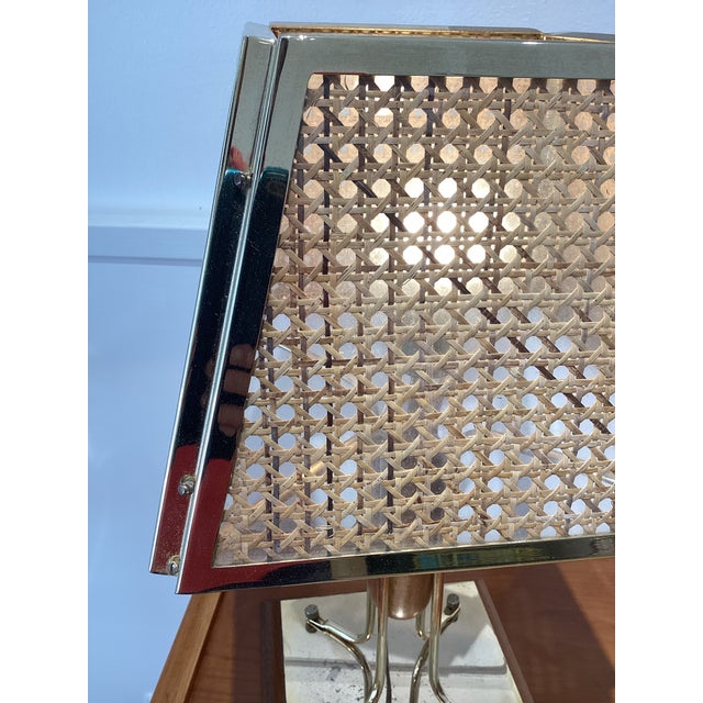 Brass and Wicker Table Lamp, 1970s For Sale - Image 12 of 14
