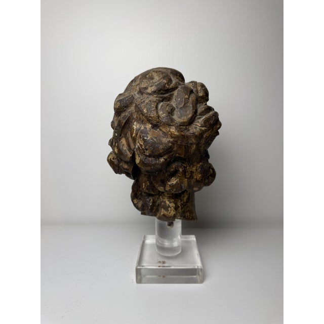 Genovese Artist, Sculpture Depicting the Head of an Angel, 17th Century, Wood For Sale - Image 16 of 18