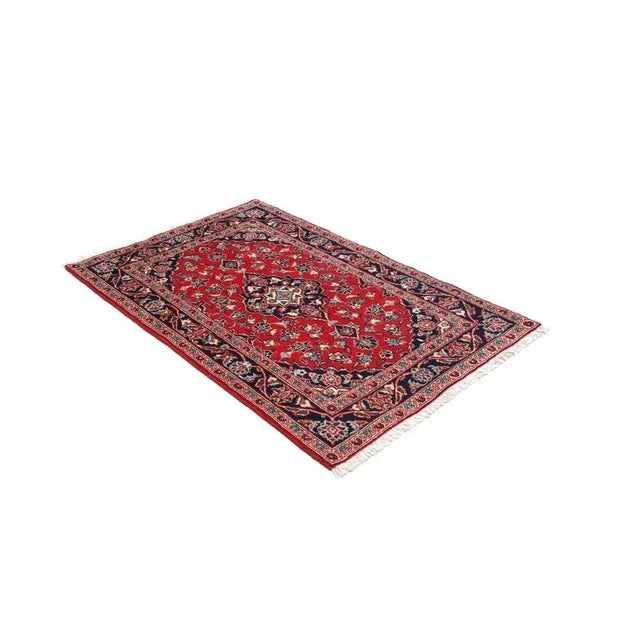 Kashan Rug in Hand-Knotted Wool For Sale - Image 3 of 11