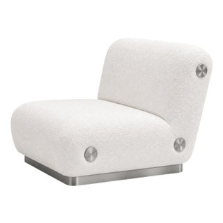 Tend Lounge Chair in Boucle Fabric with Wood and Steel by Christophe Perichon For Sale