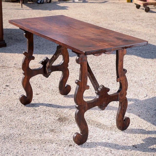 Goat-Shaped Side Table with Lyre-Shaped Feet in Solid Walnut For Sale - Image 15 of 18