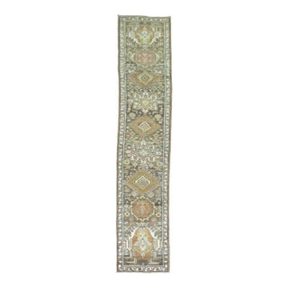 Zabihi Collection Narrow Antique Persian Heriz Runner - 2'3" x 14'2" For Sale