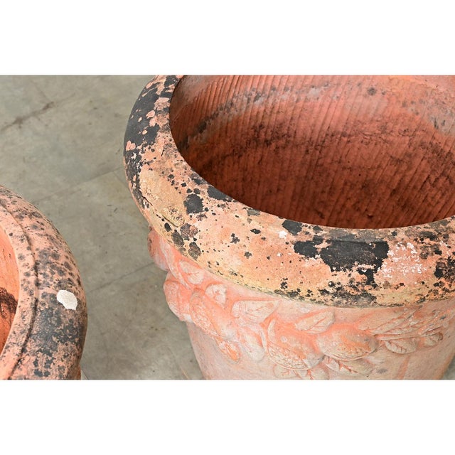 Ceramic English Pair of Large 20th Century Terracotta Decorated Planters For Sale - Image 7 of 12