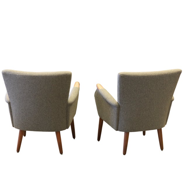 Danish Sofa and Armchairs in Gray Wool Fabric, 1960s, Set of 3 For Sale - Image 12 of 18