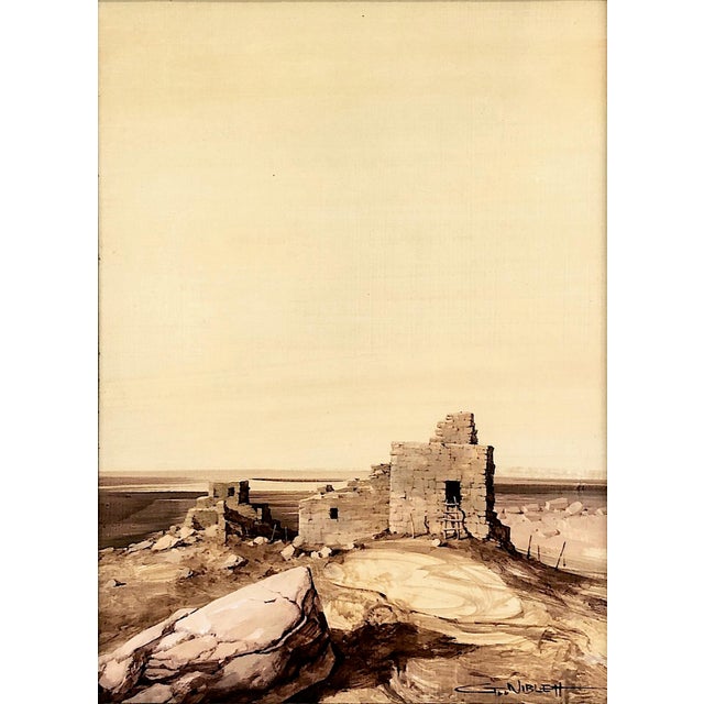 This original oil on board painting is by the renowned American Western artist Gary Lawrence Niblett (born 1943). Signed...