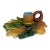 French Majolica Oak Leaves Candelstick Luneville Circa 1890 For Sale