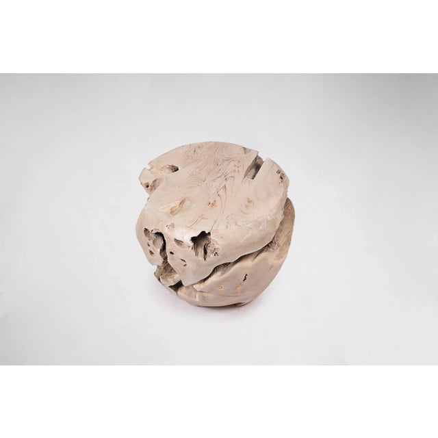 Contemporary Bleached White Teak Root Accent or Side Table or Stool 28 For Sale - Image 3 of 6