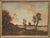 A beautiful antique late 1800s Dutch landscape painting of a sunrise or sunset over a river or lake, oil paint on panel....