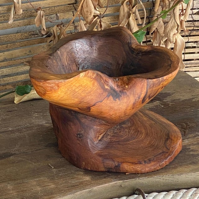 Brutalist Olive Wood Vide Poche by Charlotte Perriand, France, 1950s For Sale - Image 11 of 13