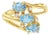 Oval Blue Topaz Diamond Ring 14k Yellow Gold, Size 8 For Sale