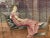 Antique Framed Needlepoint of Woman on Chaise Lounge, 1922 For Sale In Los Angeles - Image 6 of 13
