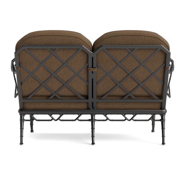 Brown Jordan Brown Jordan Calcutta Loveseat, Textured Pewter frame with Fusion Moccasian fabric For Sale - Image 4 of 11