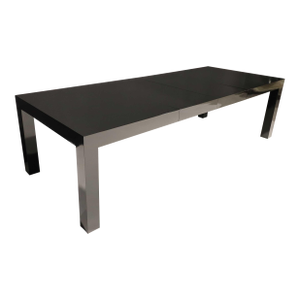 Mid 20th Century Black Lacquer Parsons Style Dining Table Attributed to Milo Baughman