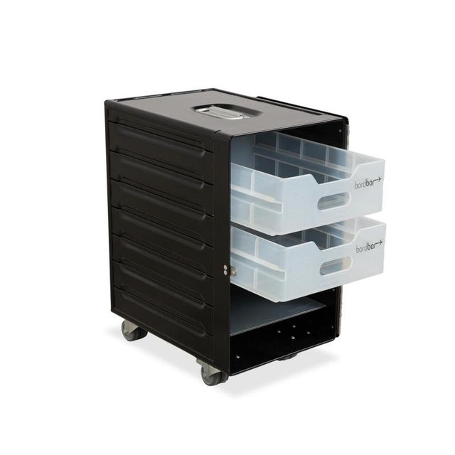 Black Aircraft Trolleys with Box Containers from Bordbar, Set of 2 For Sale - Image 6 of 18