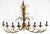 9 "Candles" Light Gilt Metal Sheaf of Leaves Motive Italian Wall Sconce MINT! For Sale - Image 6 of 12