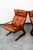 1960s Mid Century Danish Modern Lounge Chairs Brown Leather Bentwood Set Pair Vintage For Sale - Image 5 of 12