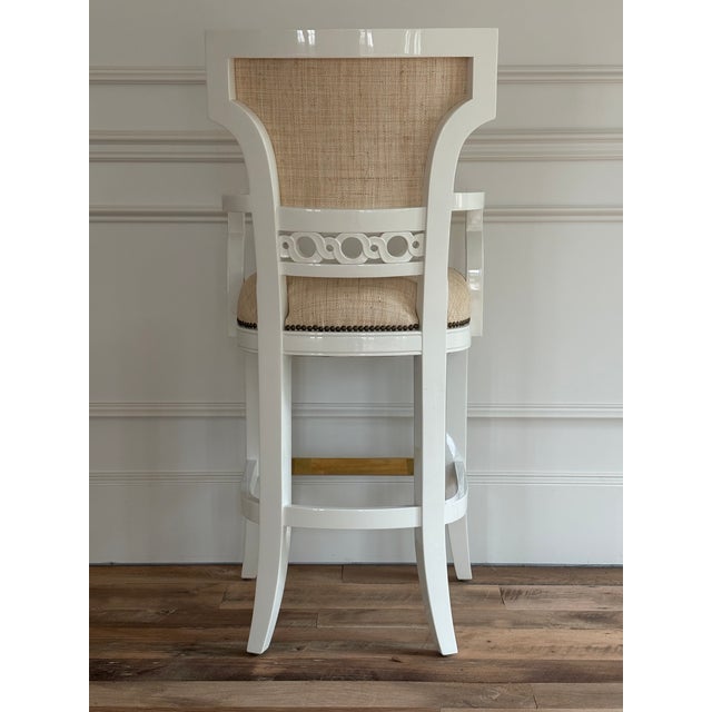 Coco Bar Stools With Back and Arms by Jan Showers For Sale In New Orleans - Image 6 of 7