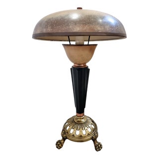 Vintage Art Deco Table Lamp in Copper and Brass, 1920s For Sale