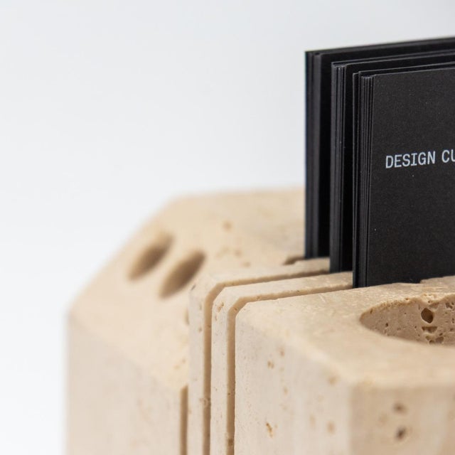 Travertine Desk Organizer by Fratelli Mannelli, 1970s For Sale - Image 4 of 12