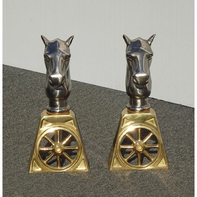 Gorgeous Andirons in Great Vintage Condition. Solid and Firm. Wear is usual for their age. Please see photos. Overall a...