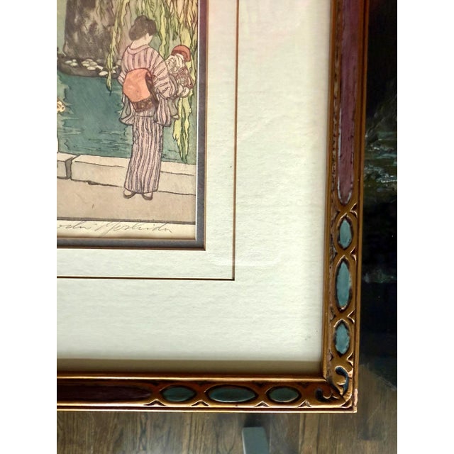 Framed Japanese Woodblock Print Carp and Tortoises by Yoshida Hiroshi For Sale - Image 4 of 12