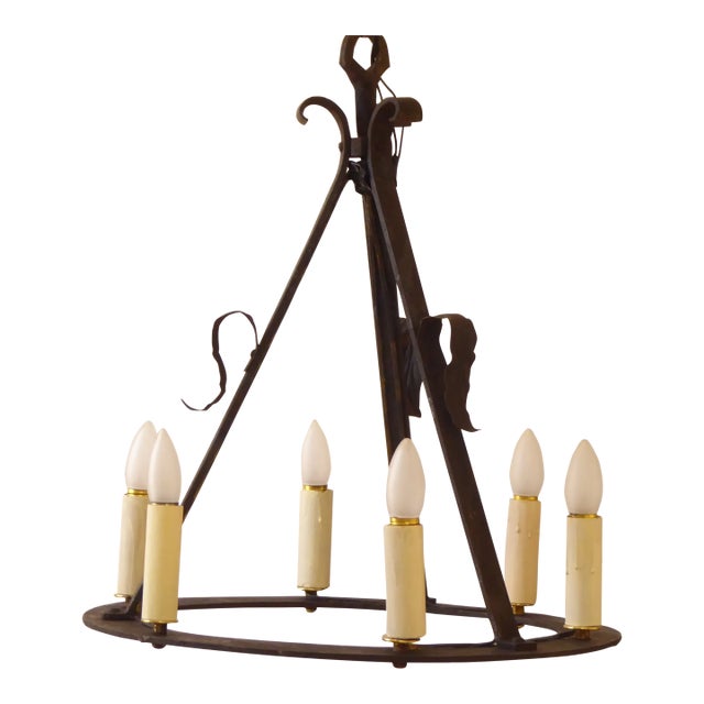 Antique Iron Chandelier For Sale