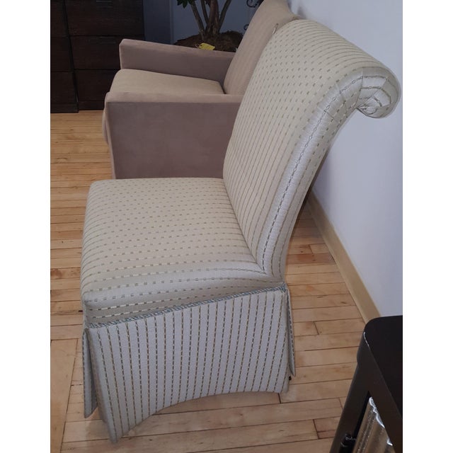 Modern Sherrill Furniture Upholstered Skirted Dining Chair ...